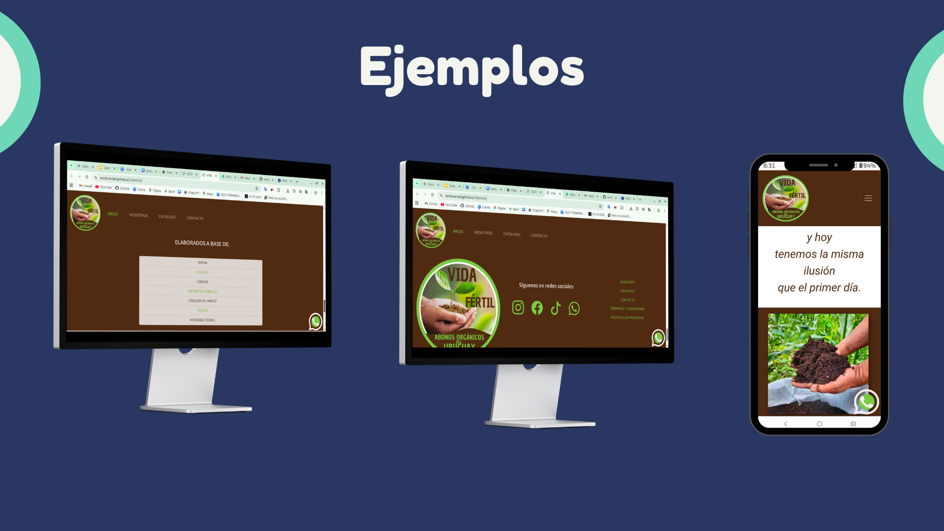 ejemplos de partes de la web